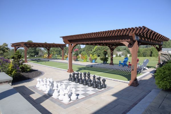 large chess by pergola
