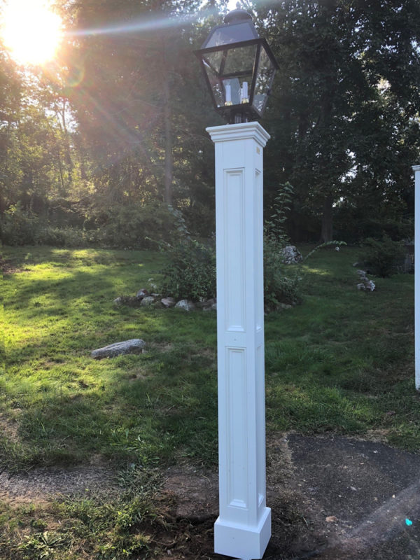 Mailbox with deals lamp post